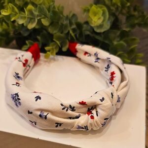 Floral Knot Headband Red White And Blue NWOT